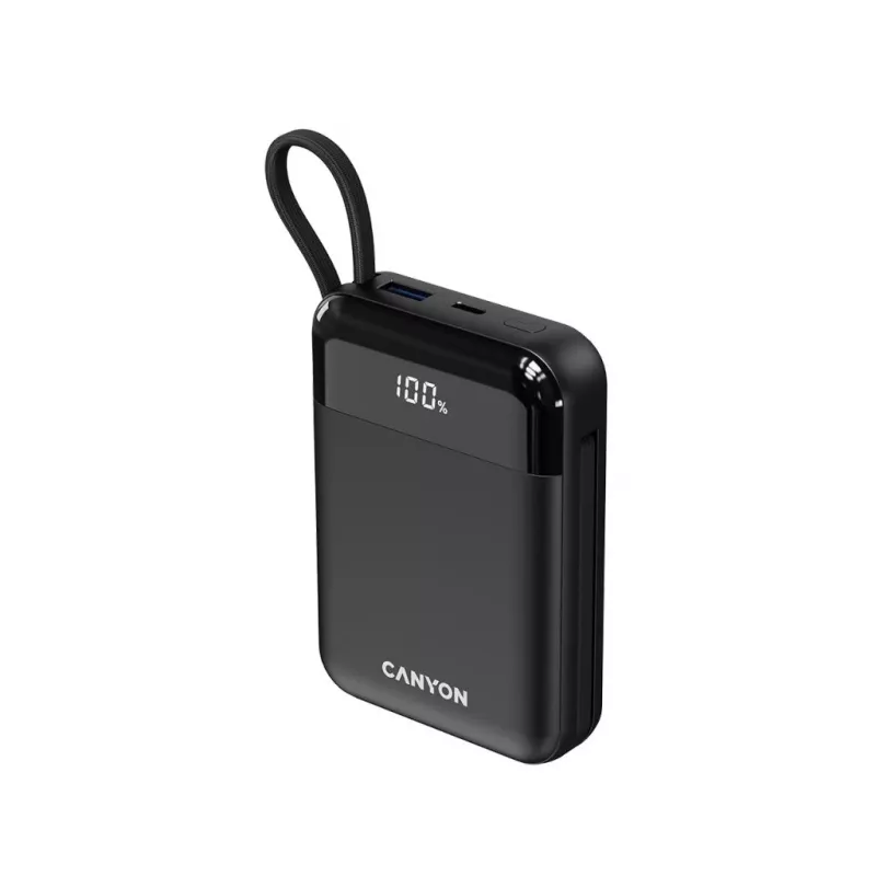 Canyon OnPower 104 10000 mAh Batería externa con cable USB-C y Lightning negro