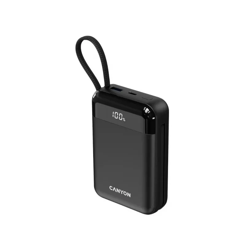 Canyon OnPower 204 20000 mAh Batería externa con cables USB-C y Lightning, negro