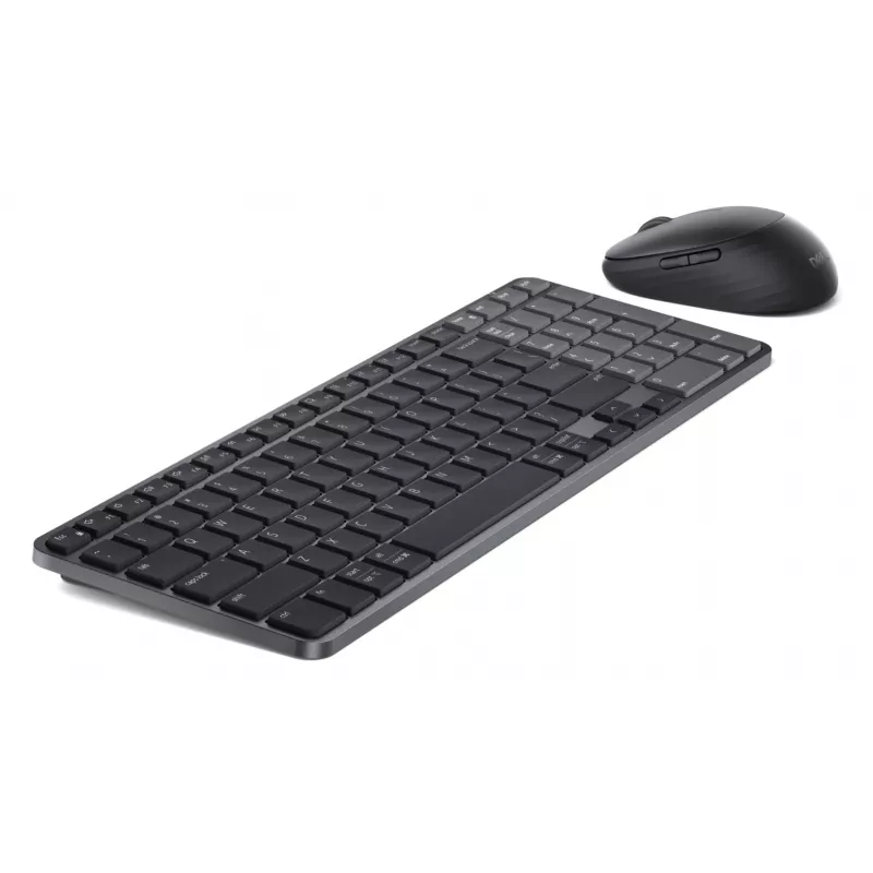 Dell Pro 7 Conjunto de teclado y ratón compacto recargable - KM746 - Estonio (QWERTY) - Gris titanio