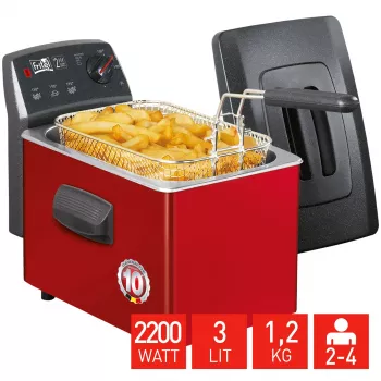 FRITEL TURBO SF Freidora 3L 2200W negro/rojo/gris