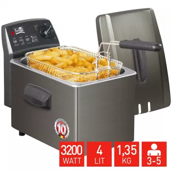 FRITEL Freidora Turbo SF 4 litros acero inoxidable