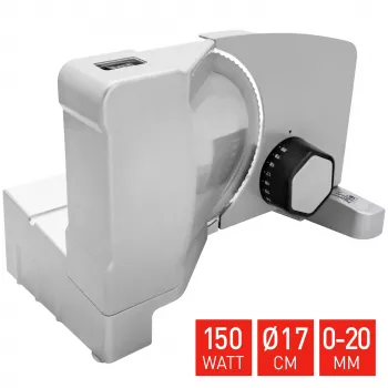 Fritel SL 3657 Cortadora eléctrica, 150 W, cuchilla de acero inoxidable, 170 mm, grosor de corte 0-15 mm, plata/negro