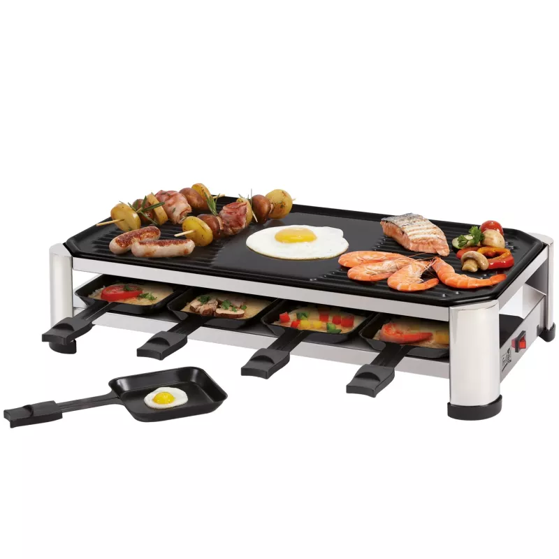 FRITEL RG 2170 parrilla raclette acero inoxidable cromo/negro 1200 W 8 personas