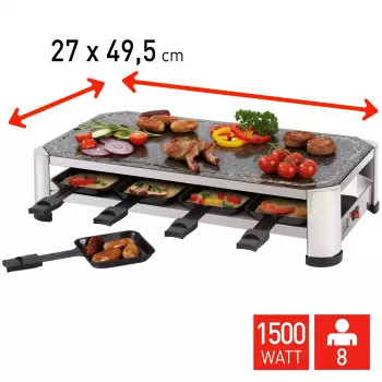 FRITEL SG 2180 raclette acero inoxidable/cromo negro