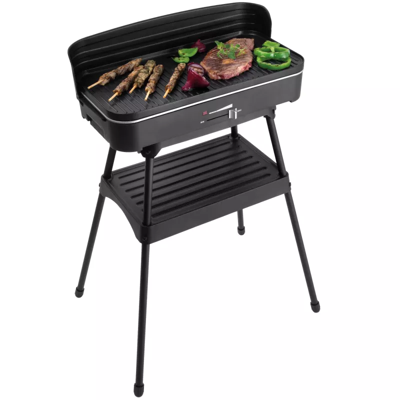 FRITEL Starter BBQ 2246 parrilla eléctrica con soporte, 2200 W, negro