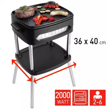 FRITEL Family BBQ 3256 parrilla eléctrica BBQ rojo/negro