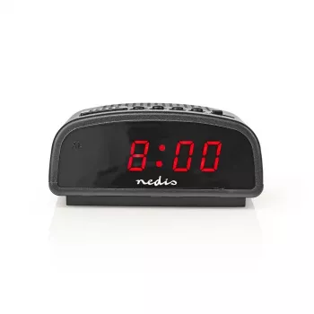 Nedis CLDK008BK despertador digital LED con función de repetición, negro