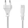 Nedis Cable de alimentación - conector macho euro a IEC-320-C7, 3,00 m, recto, plano, PVC, blanco