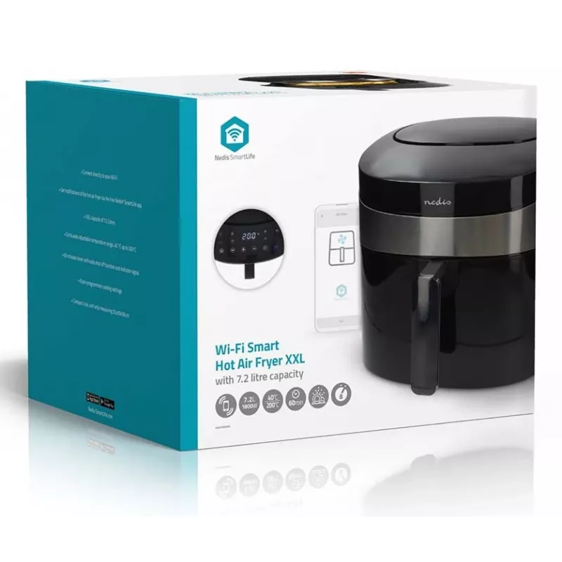 Nedis SmartLife KAAF180BKW freidora de aire 7,2 L, negra