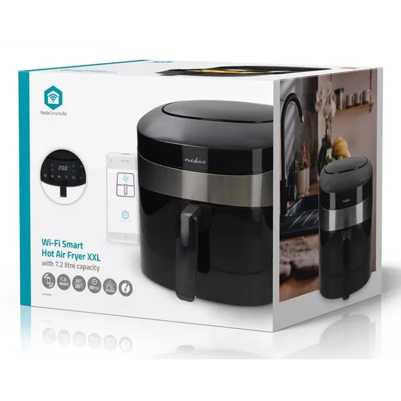 Nedis SmartLife KAAF180BKW freidora de aire 7,2 L, negra