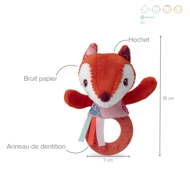 Lilliputiens Alice the Fox Peluche multiactividades 3m+ 83035