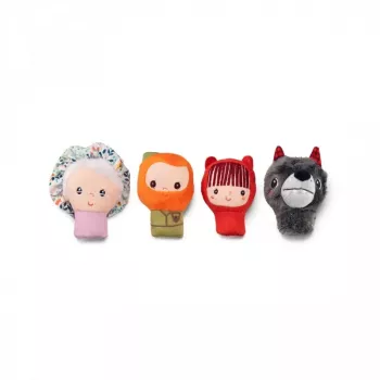 Lilliputiens Set de Marionetas de Dedo Caperucita Roja, 4 Figuras + Bolsa de Almacenamiento, 12m+