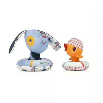 Lilliputiens set de juguetes de baño Jules el perro y Gaspard el pato 6m+