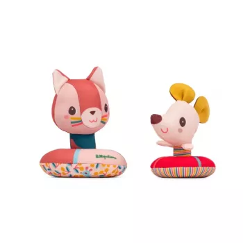 Lilliputiens set de juguetes de baño Jeanne the Cat y Nina la ratona 6m+