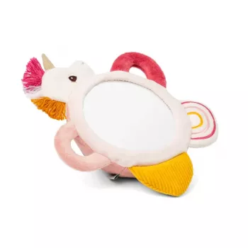 Lilliputiens espejo de actividades Lena the Unicorn con asas, juguete sensorial para bebés a partir de 3 meses