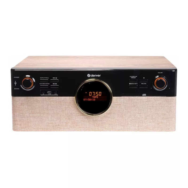 Denver MRD-180 minicadena retro de madera DAB+/FM CD casete Bluetooth