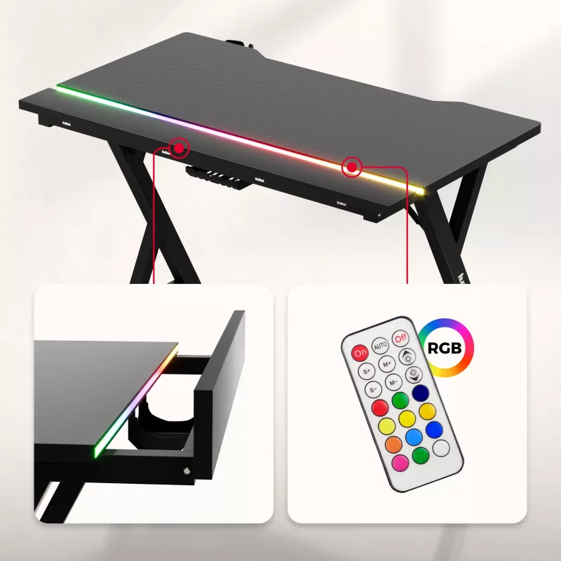 Huzaro Hero 2.4 Escritorio Gaming RGB Negro