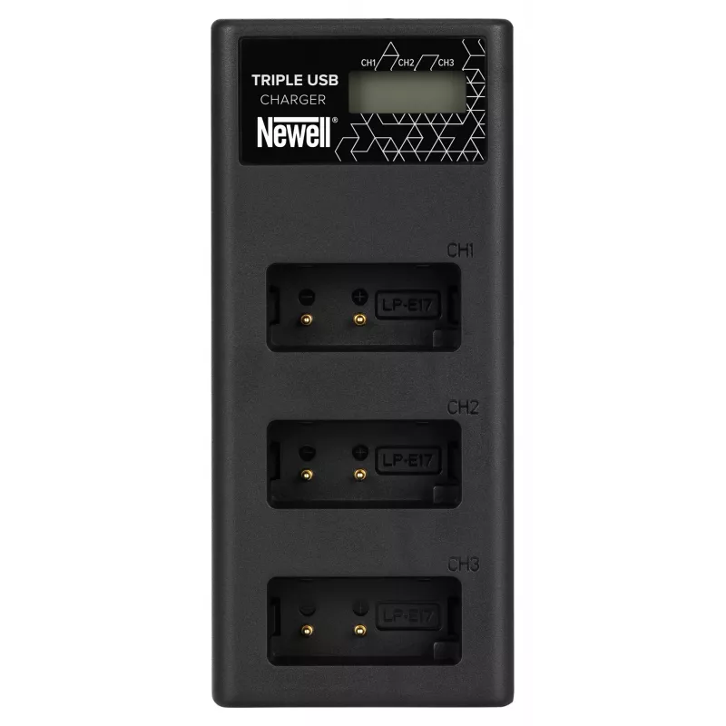 Cargador de batería de triple canal Newell CD-USB-C para Canon LP-E17