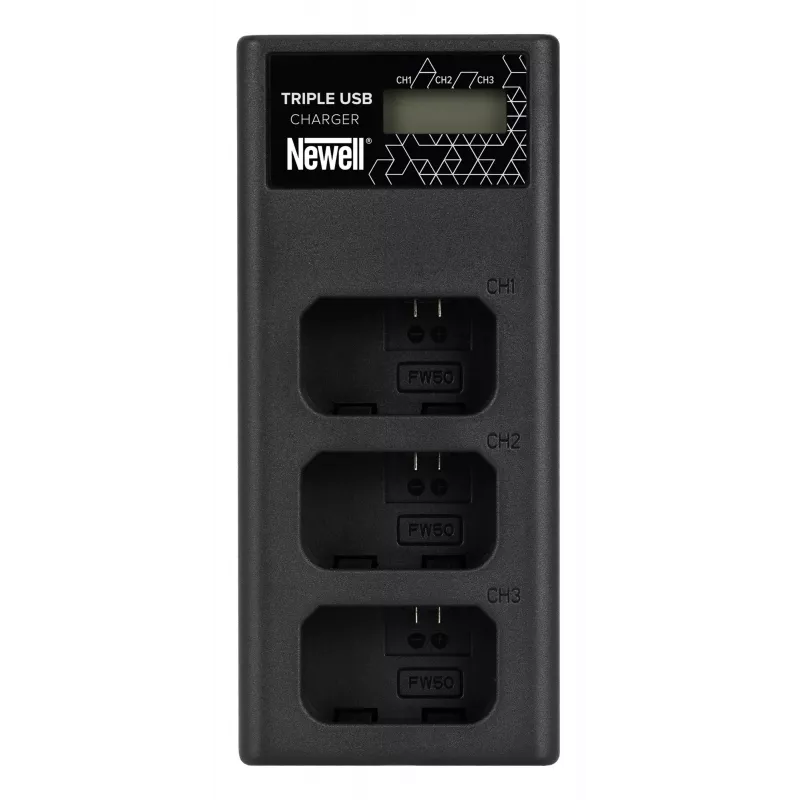 Cargador de batería de triple canal Newell CD-USB-C para Sony NP-FW50
