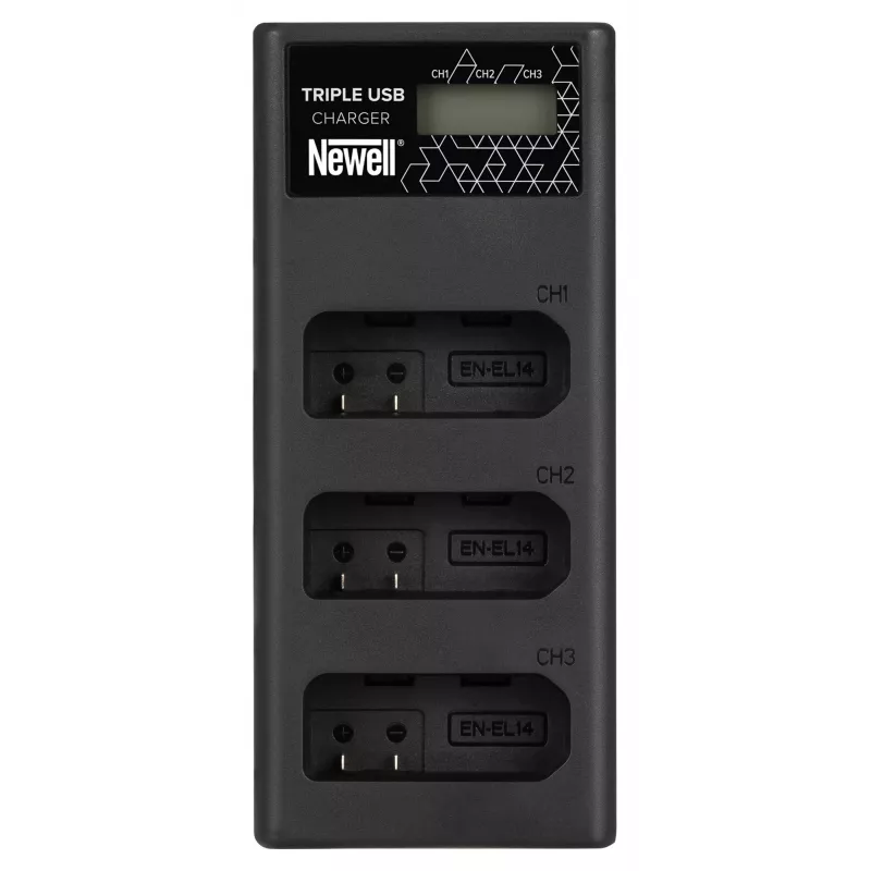 Cargador de batería de 3 canales Newell CD-USB-C para Nikon EN-EL14