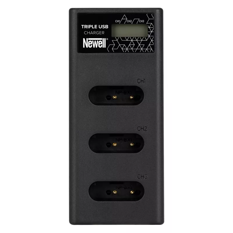 Cargador de batería de triple canal Newell CD-USB-C para baterías Sony NP-BX1