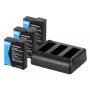 Cargador de triple canal Newell SDC-USB-C y 3 baterías BCX-204 para DJI Osmo Action