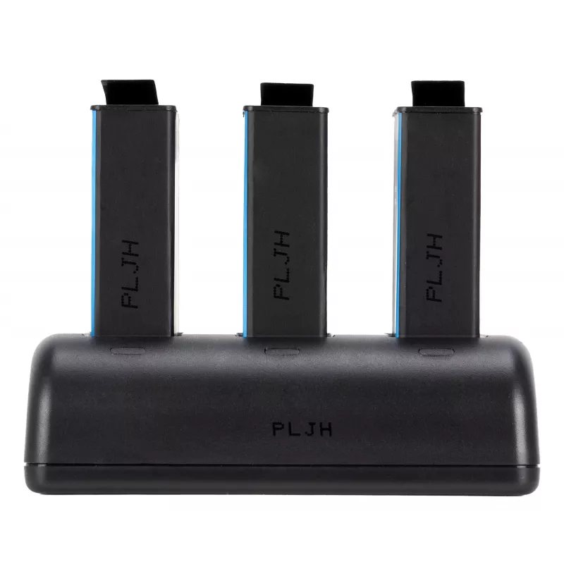 Cargador de triple canal Newell SDC-USB-C y 3 baterías BCX-204 para DJI Osmo Action
