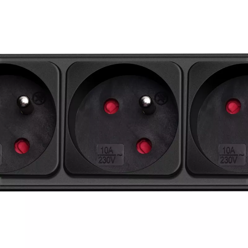 Akyga AK-SP-05U regleta con protección contra sobretensiones, 5x CEE 7/5 (tipo E), 2x USB-A, 1,8 m, negra