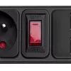 Akyga AK-SP-05U regleta con protección contra sobretensiones, 5x CEE 7/5 (tipo E), 2x USB-A, 1,8 m, negra