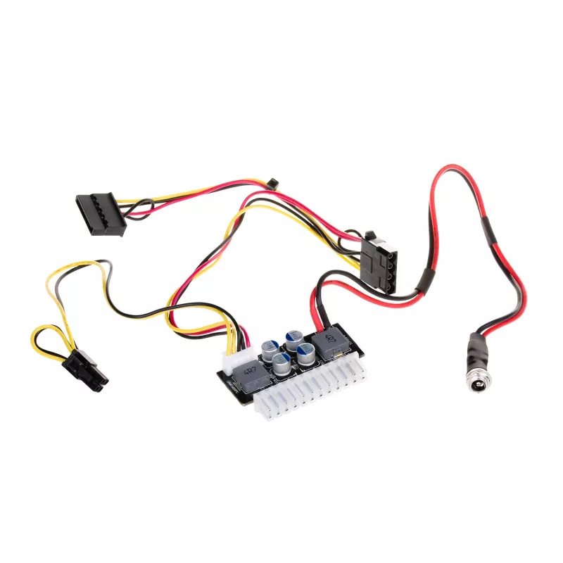 Akyga AK-CA-38 adaptador de fuente de alimentación PICO-PSU DC/ATX, 120 W, entrada 12 V DC, ATX 24 pines, P4, SATA, Molex