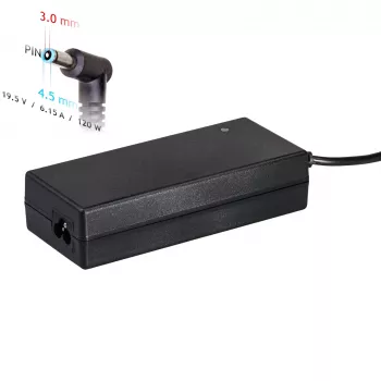 Akyga AK-ND-45 fuente de alimentación para portátil HP, 120 W, 19,5 V / 6,15 A, 4,5 x 3,0 mm con pin