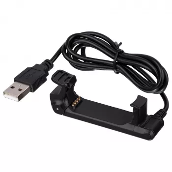 Akyga AK-SW-19 Cable de carga USB con clip para Garmin Forerunner 220, 1 m, negro