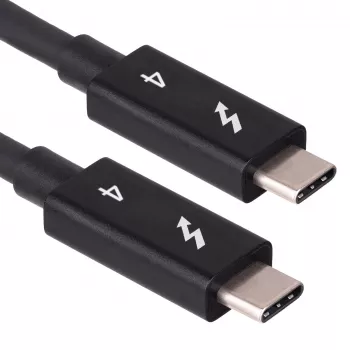 Akyga AK-USB-33 Cable USB-C a USB-C Thunderbolt, 40 Gbit/s, 100 W, 0,5 m, negro
