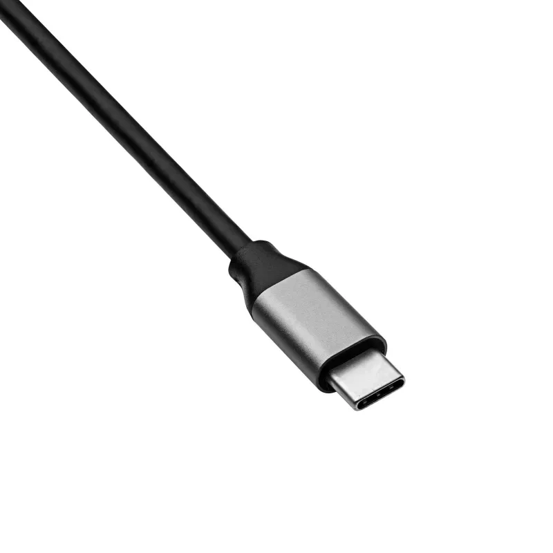 Akyga AK-AD-66 Hub USB-C con 3x USB 3.0 y Gigabit Ethernet, 15 cm, negro