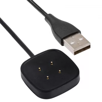 Akyga AK-SW-27 Cable de carga USB magnético para Fitbit Versa 3 / Sense, 1 m, negro