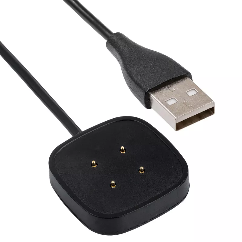 Akyga AK-SW-27 Cable de carga USB magnético para Fitbit Versa 3 / Sense, 1 m, negro