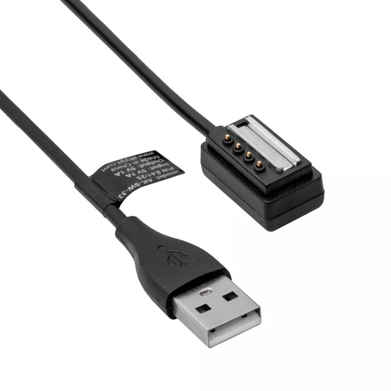 Akyga AK-SW-33 Cable de carga magnético para Suunto 9 / D5 / Spartan Sport, USB-A, 1 m, negro