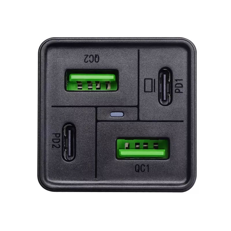 Akyga Charge Brick AK-CH-17 Cargador USB 65 W, 2 x USB-C PD + 2 x USB-A QC 4+, negro