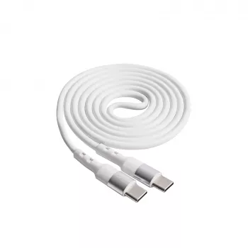 Akyga AK-USB-40 Cable USB-C a USB-C, USB 2.0, 60 W, 1 m, blanco