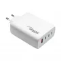 Akyga AK-CH-24 Cargador USB GaN 140 W, 3 x USB-C PD + USB-A, blanco