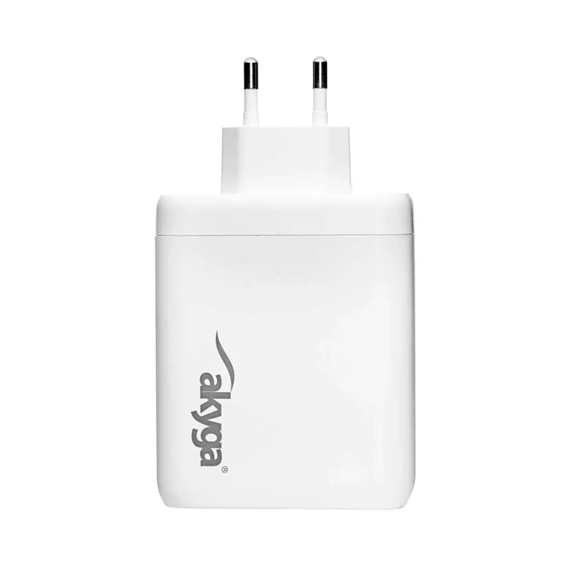 Akyga AK-CH-24 Cargador USB GaN 140 W, 3 x USB-C PD + USB-A, blanco