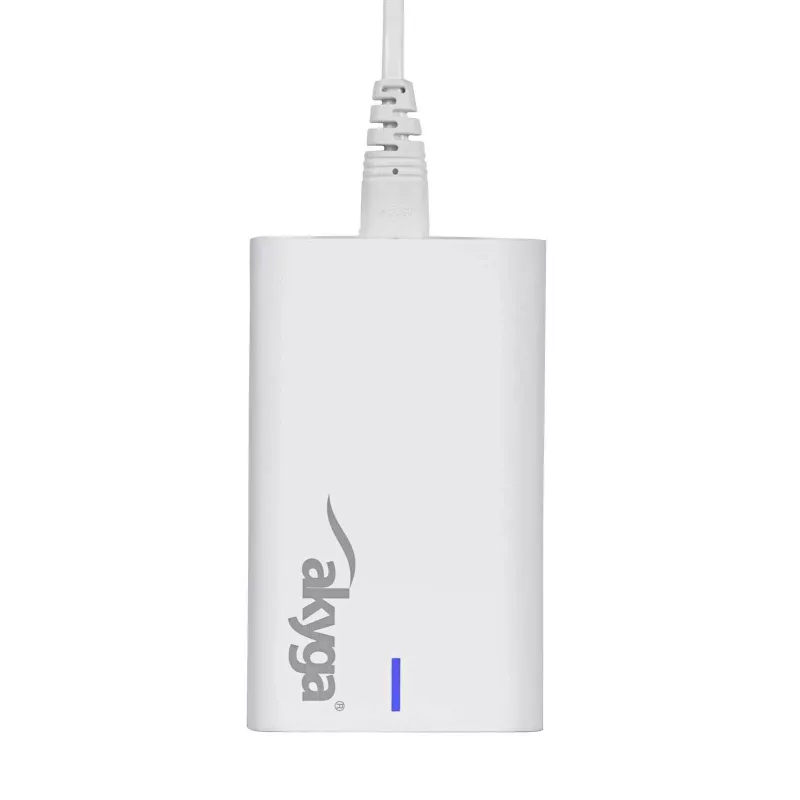 Akyga AK-CH-25 Cargador USB de sobremesa GaN 140 W, 3 x USB-C PD + USB-A, blanco