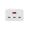 Akyga AK-CH-25 Cargador USB de sobremesa GaN 140 W, 3 x USB-C PD + USB-A, blanco