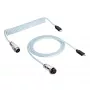 Akyga AK-USB-49 Cable espiral Aviator USB-C a USB-C con conector GX16, USB 2.0, 3 m, blanco