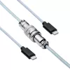 Akyga AK-USB-49 Cable espiral Aviator USB-C a USB-C con conector GX16, USB 2.0, 3 m, blanco