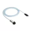 Akyga AK-USB-49 Cable espiral Aviator USB-C a USB-C con conector GX16, USB 2.0, 3 m, blanco