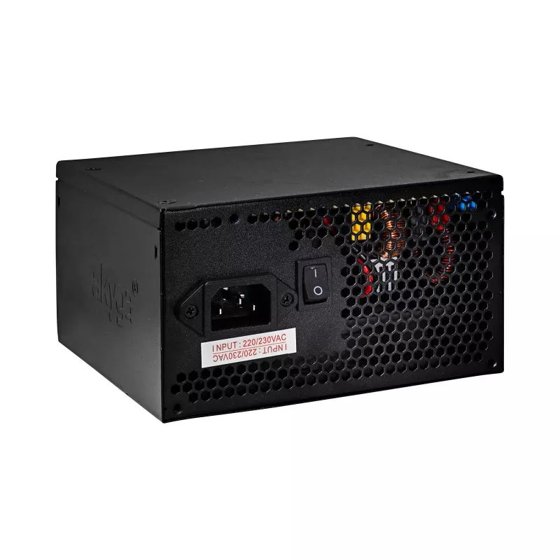 Akyga AK-C2-600 Fuente de alimentación ATX Classic 600 W, semimodular, PFC activo, ventilador de 120 mm