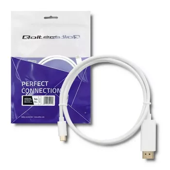 Qoltec cable adaptador USB 3.1 Type-C macho a HDMI Type A macho, 4K, Alternate Mode, 1 m, negro