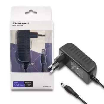 Qoltec Fuente de alimentación 18W 9V 2A 5,5x2,1mm conector EU negro
