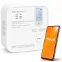 Qoltec Detector de monóxido de carbono (CO) inalámbrico certificado con batería, detector de CO, TUYA, Wi-Fi, sensor de 10 años de vida, alarma de 85dB, LED